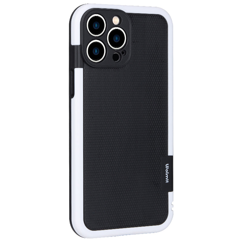 WOLMTT For iPhone 13 Pro 6.1 inch Phone Case Dual Color Frame Rhombus Texture Protective Cover WOLMTT For iPhone 13 Pro 6.1 inch Phone Case Dual Color Frame Rhombus Texture Protective Cover